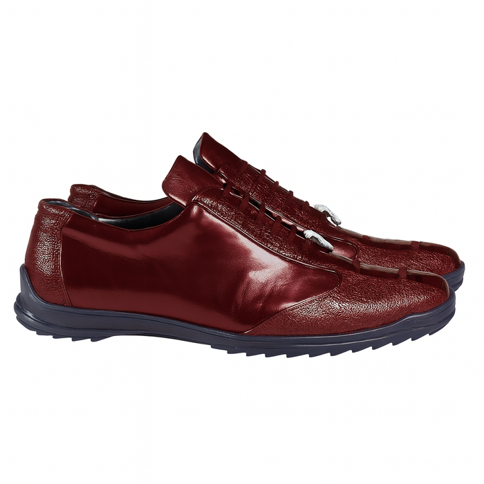 Sneaker de Piel de Avestruz Pata Vino
