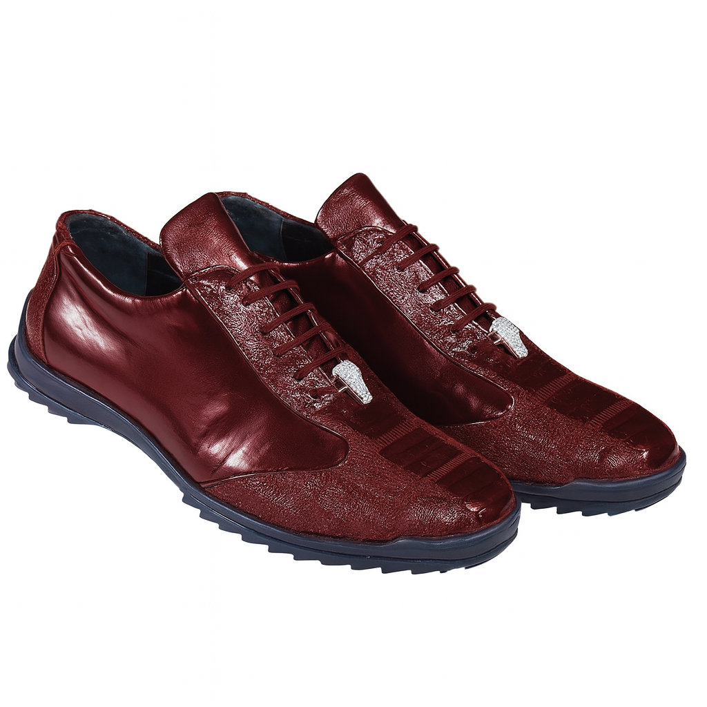 Sneaker de Piel de Avestruz Pata Vino