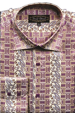 "Paisley Pattern Men's Regular Fit Sports Shirt - Soft Butter Tone"