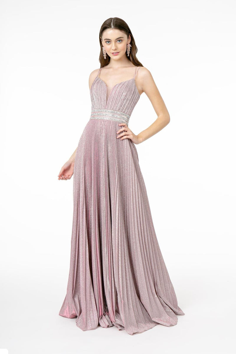 Pleated Glitter Prom Dress by Elizabeth KGL2905