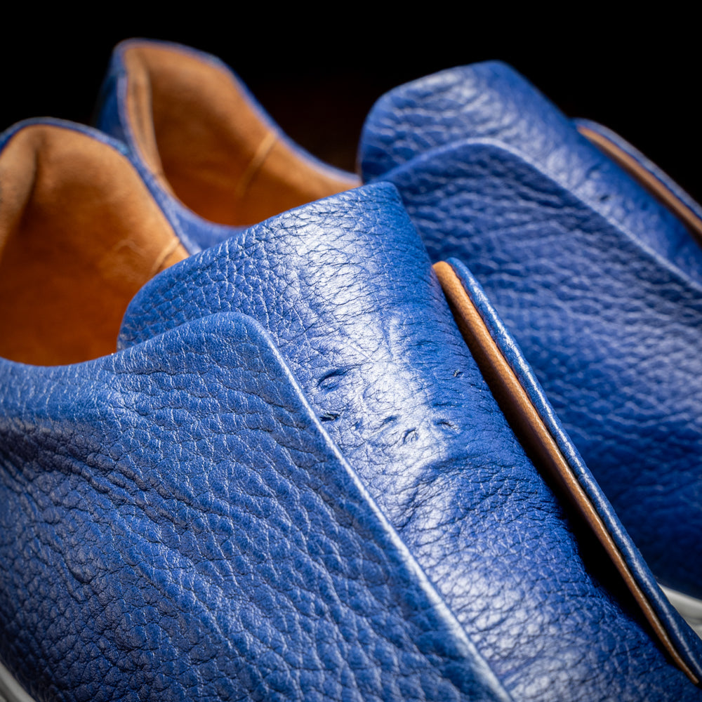 Zelli Spettacolare Pebble Grain Calfskin & Suede Slip-On Sneaker