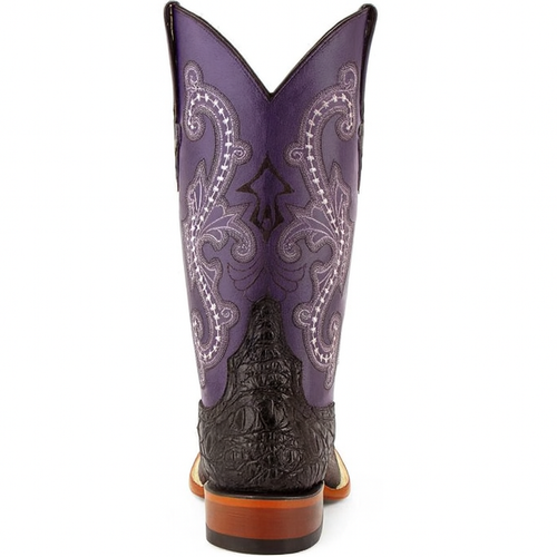Ferrini Women's Rancher Square Toe Boots Crocodile Print - Black/Purple 9049304