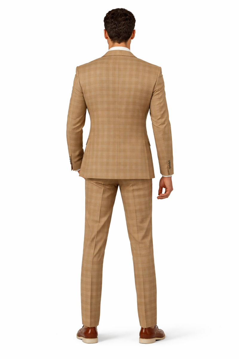 Stacy Adams Men's 3 Piece Glen Check Suit - Hybrid Fit