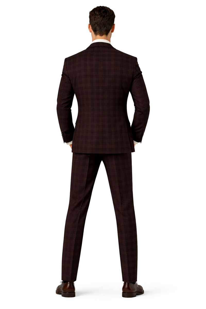 Stacy Adams Men's 3 Piece Glen Check Suit - Hybrid Fit