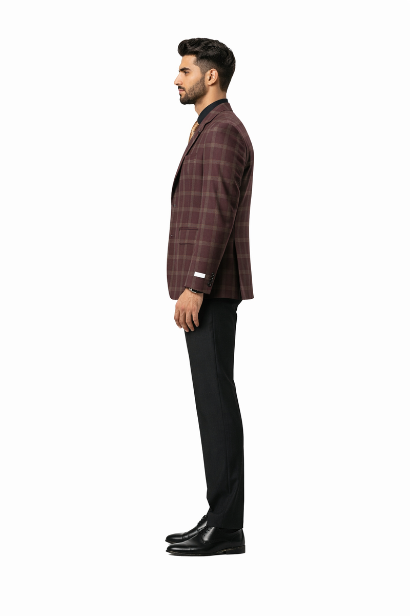 Stacy Adams Mens Hybrid Fit Sport Coat - Glen Plaid Pattern