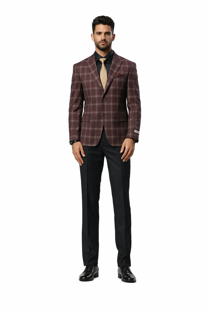 Stacy Adams Mens Hybrid Fit Sport Coat - Glen Plaid Pattern