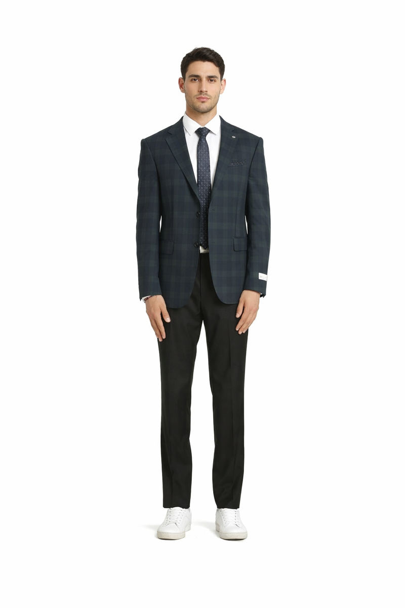 Stacy Adams Mens Hybrid Fit Sport Coat - Glen Plaid Pattern