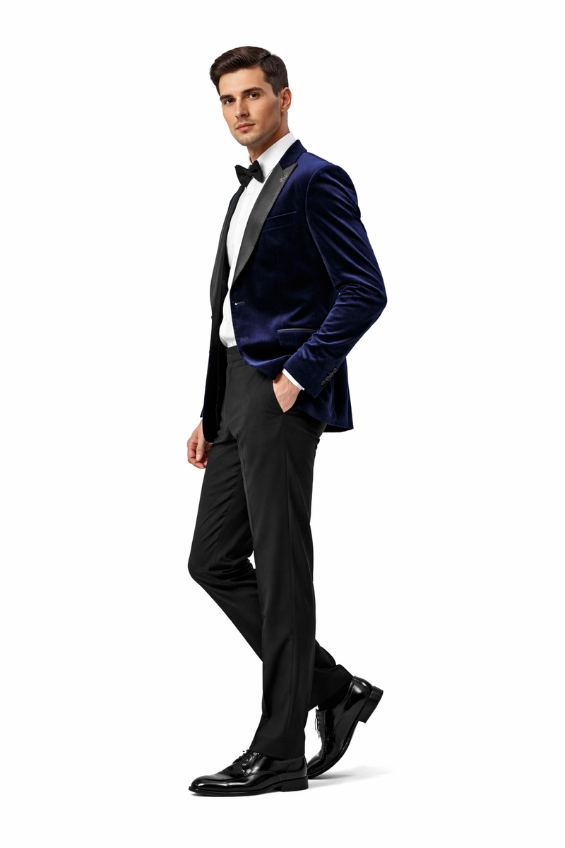 Stacy Adams Men's Hybrid Fit Sport Coat - Rhinestone sequin Embedded Peak Lapel