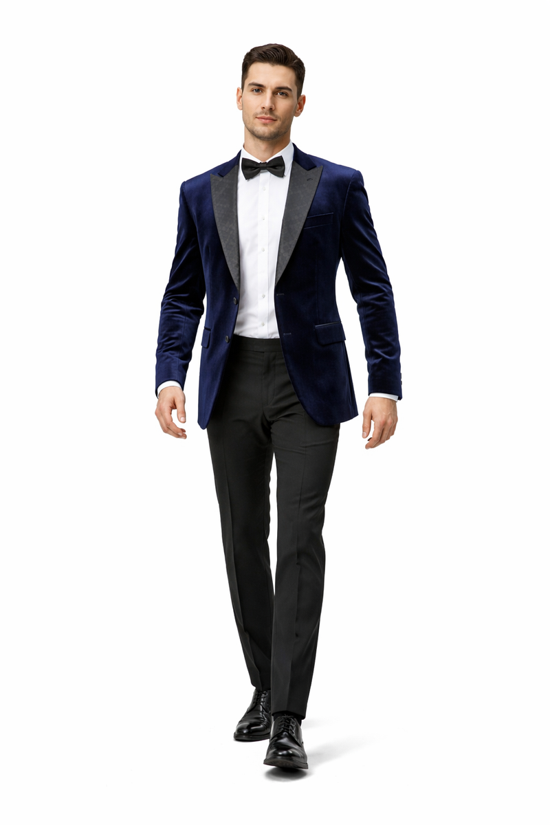 Stacy Adams Men's Hybrid Fit Sport Coat - Rhinestone sequin Embedded Peak Lapel