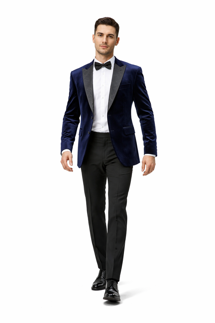 Stacy Adams Men's Hybrid Fit Sport Coat - Rhinestone sequin Embedded Peak Lapel