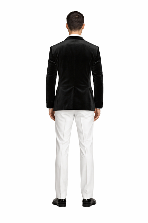 Stacy Adams Men's Hybrid Fit Sport Coat - Rhinestone sequin Embedded Peak Lapel