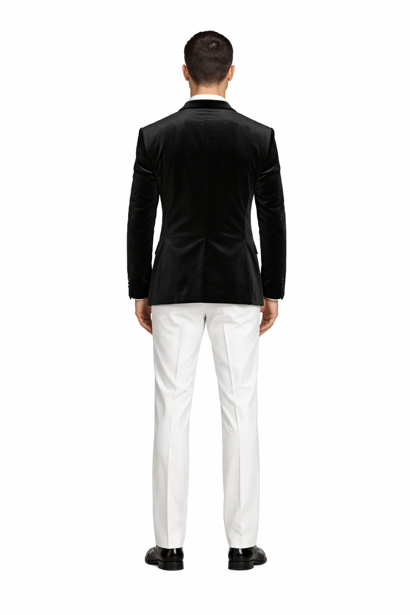 Stacy Adams Men's Hybrid Fit Sport Coat - Rhinestone sequin Embedded Peak Lapel