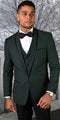 Statement Hunter Green Young Mens Modern Fit Wool Tuxedo Tux Genova