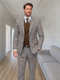Statement ITALY Suit - Super 150's Wool Suit Statement Men's 3 Piece Modern Fit 100% Wool Suit - Sharp Plaid