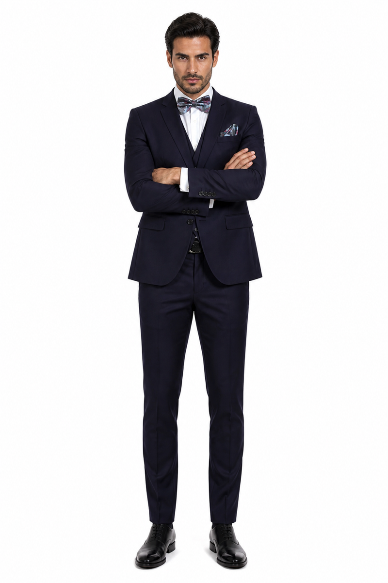 Statement Men's Eggplant Slim Fit Vested Suits