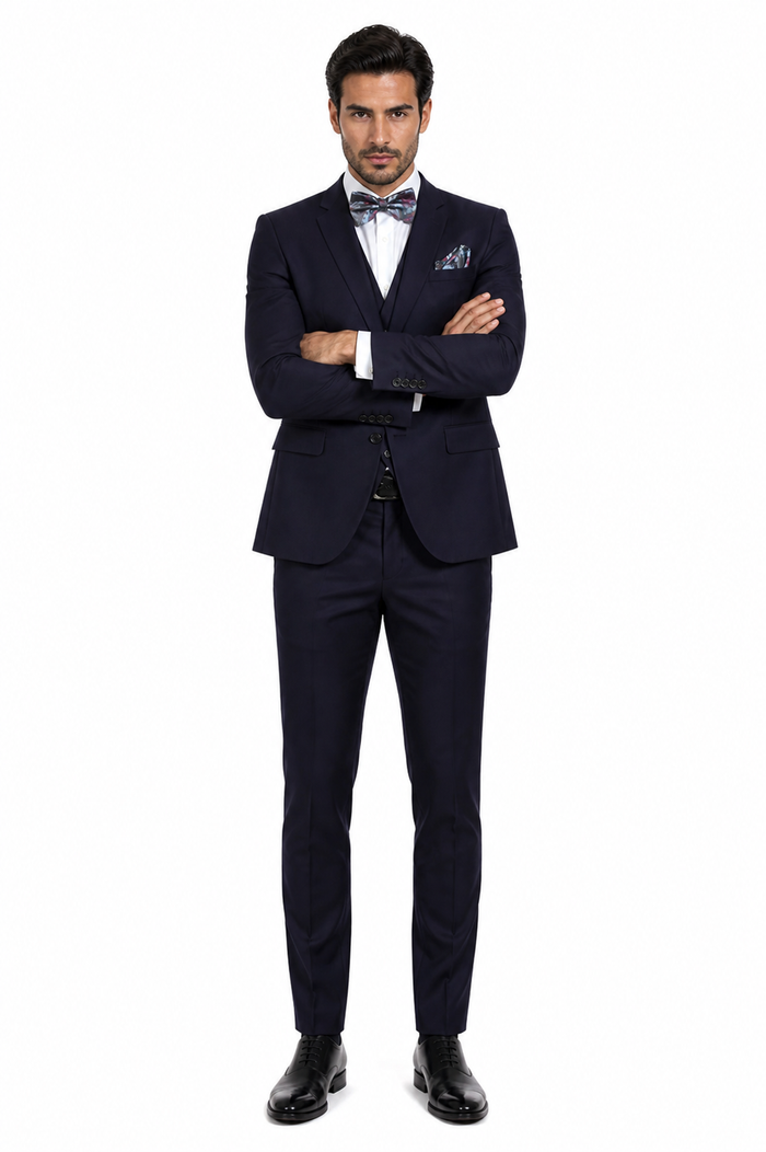 Statement Men's Eggplant Slim Fit Vested Suits