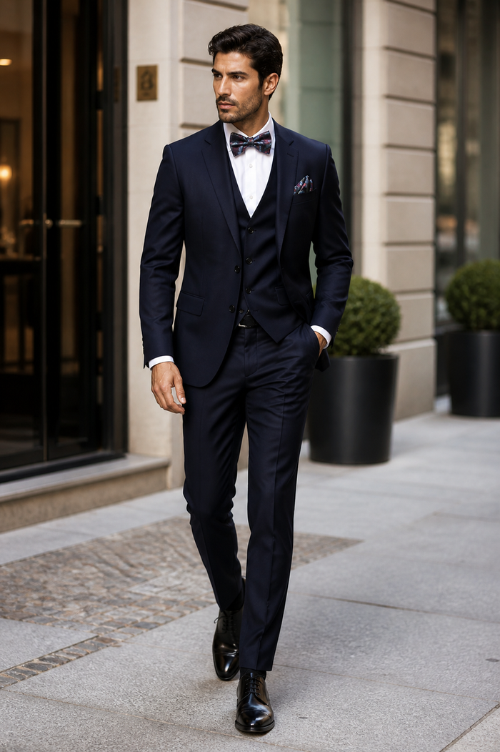 Statement Men's Eggplant Slim Fit Vested Suits