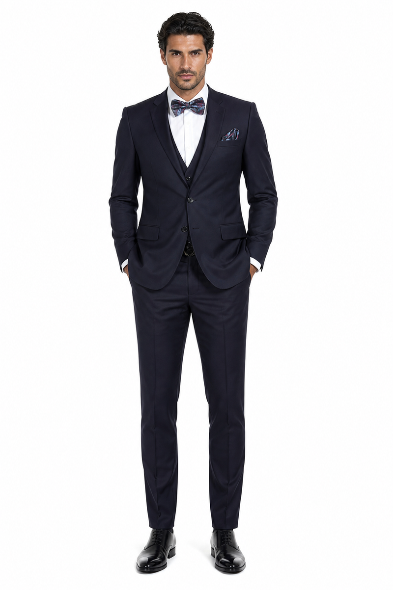 Statement Men's Eggplant Slim Fit Vested Suits