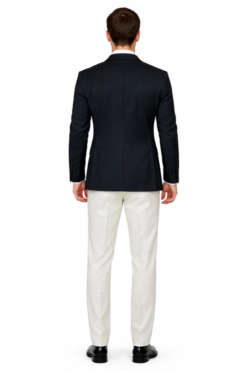 Statement Mens Fashion Tuxedo Ivory 3 Piece Fitted Designer Tuxedo