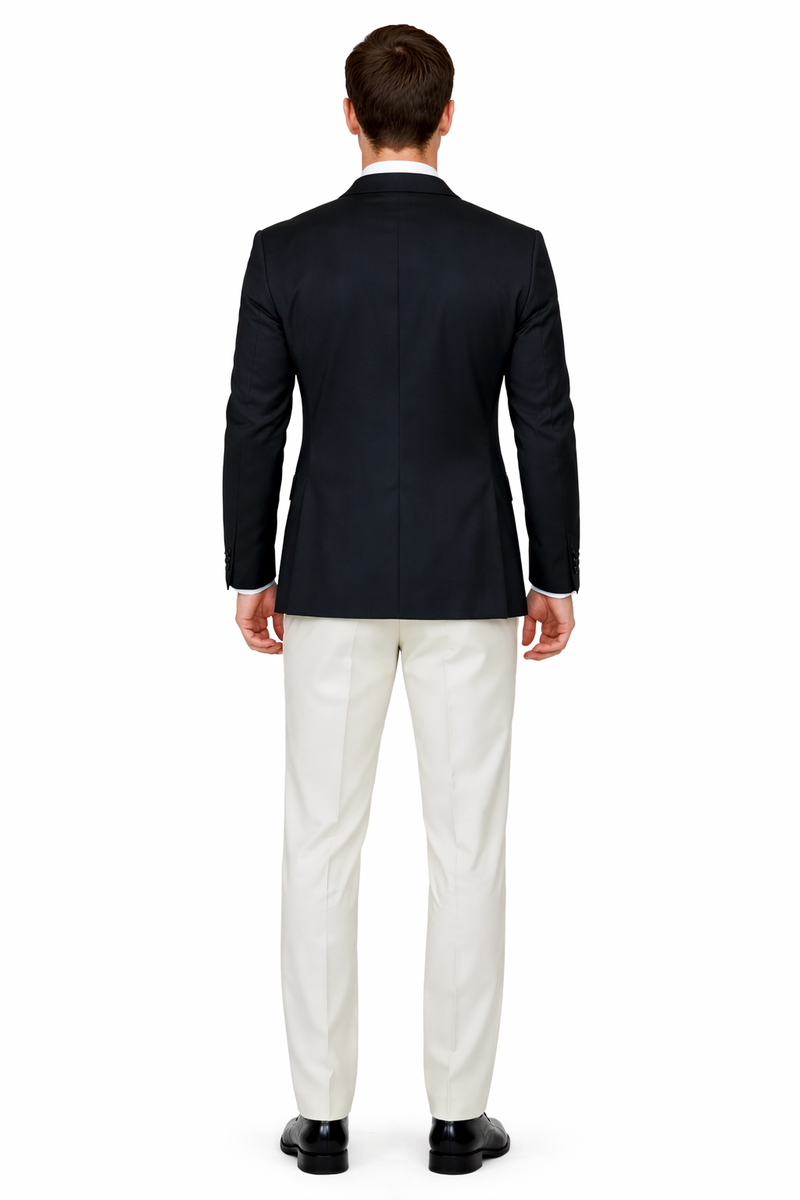 Statement Mens Fashion Tuxedo Ivory 3 Piece Fitted Designer Tuxedo