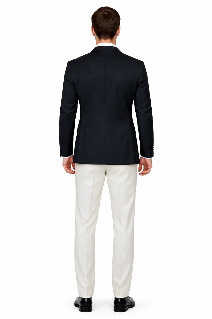 Statement Mens Fashion Tuxedo Ivory 3 Piece Fitted Designer Tuxedo