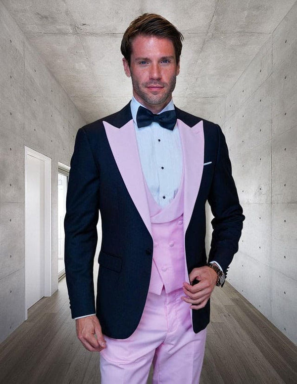 Statement Mens Fashon Tuxedo Pink 3 Piece Designer Tux Arya