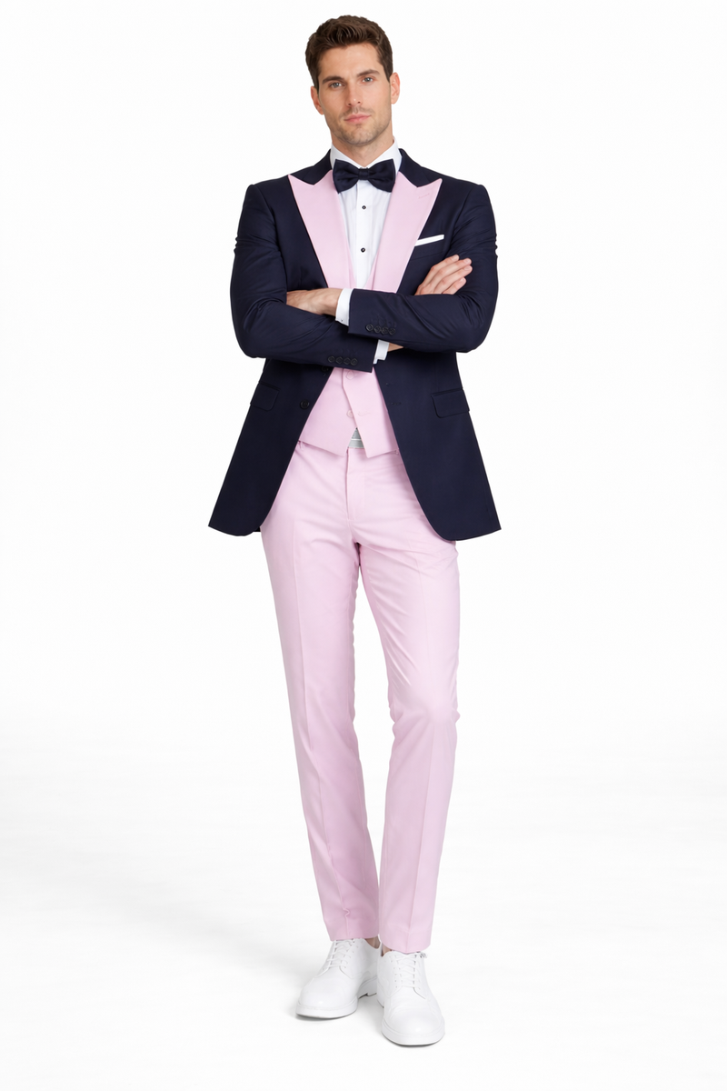 Statement Mens Fashon Tuxedo Pink 3 Piece Designer Tux
