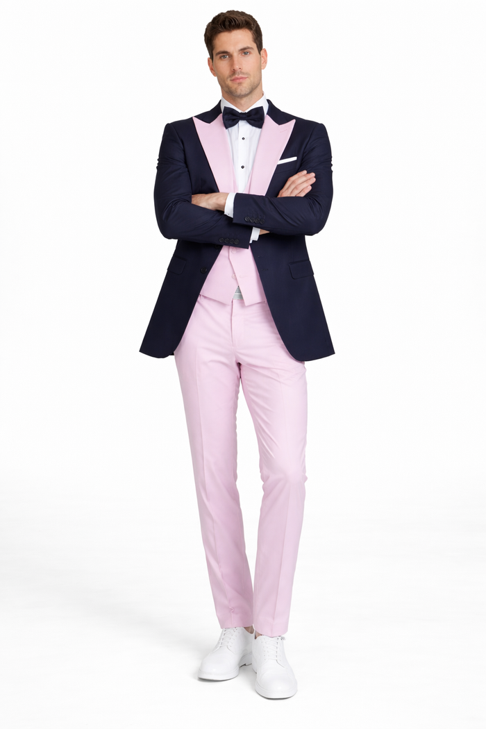 Statement Mens Fashon Tuxedo Pink 3 Piece Designer Tux