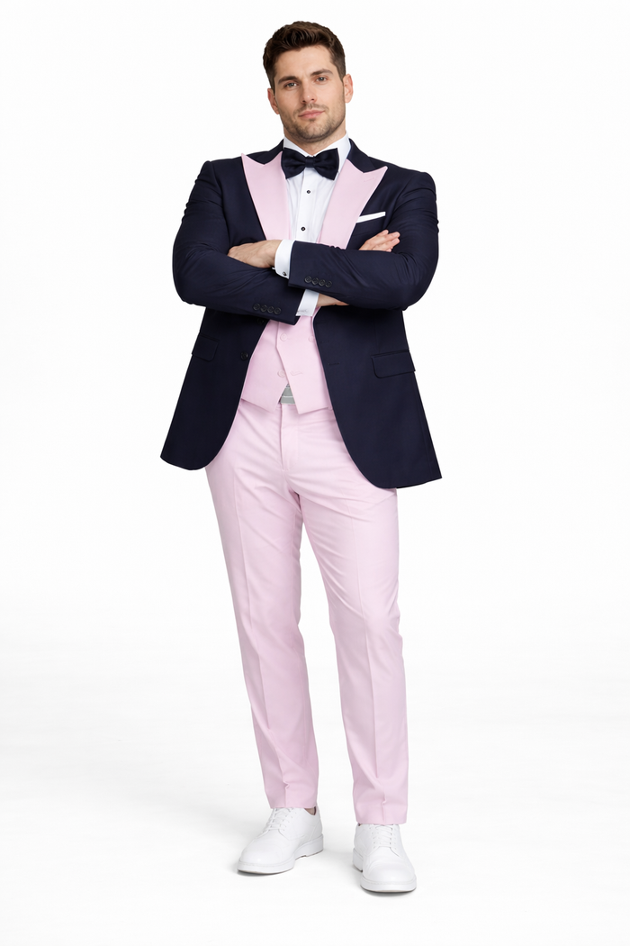 Statement Mens Fashon Tuxedo Pink 3 Piece Designer Tux