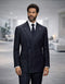 Statement Mens Modern Fit 2 Piece 100% Super 200s Wool Pinstripe Suit – Double Breasted Peak Lapel