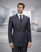 Statement Mens Modern Fit 2 Piece 100% Super 200s Wool Pinstripe Suit – Double Breasted Peak Lapel