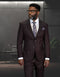 Statement Mens Modern Fit 2 Piece 100% Wool Suit – Notch Lapel Single Breasted Jacket