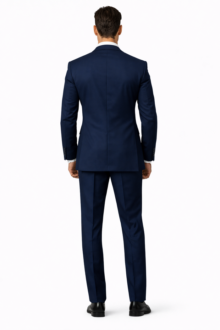 Statement Men's Sapphire Blue 100% Wool Double Breasted Suits