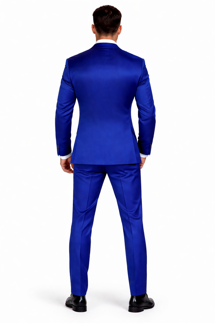 Statement Men's Royal Blue Double Breasted Velvet Suits