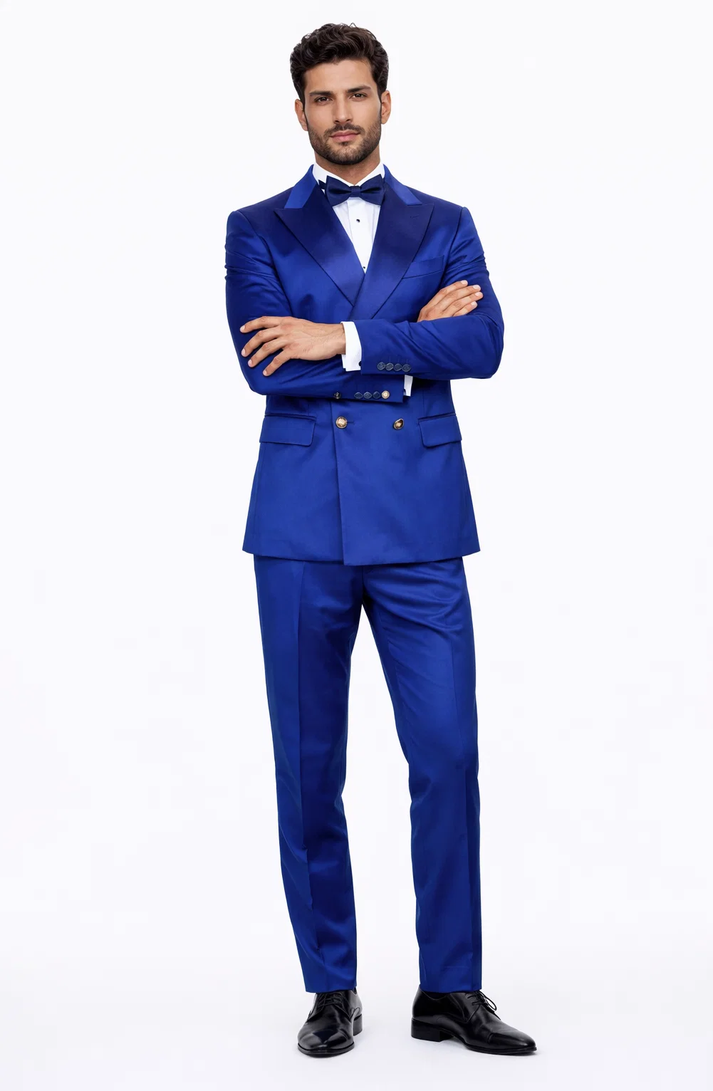 Statement Men's Sapphire Double Breasted Velvet Suits