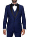 Mens Blue Wedding Suit Statement Wool Tuxedo Mens Sapphire Blue 3 Piece