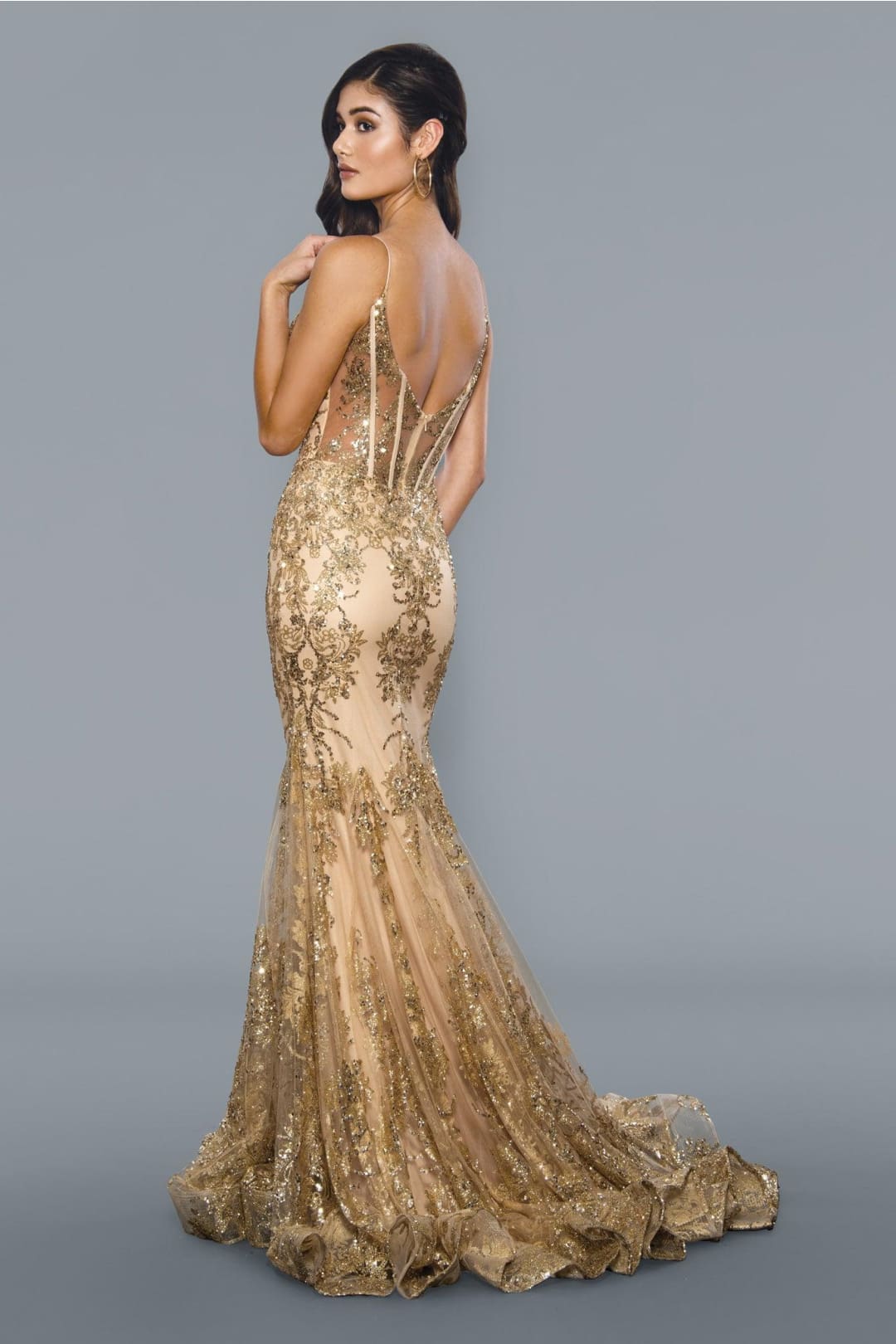 Dusty Pink Prom Dress Mermaid Formal Evening Gown Stella Couture -New Collection