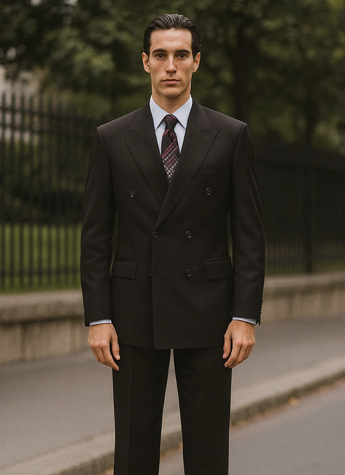 Steve Harvey Black Solid Three Piece Suit