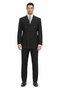 Steve Harvey Black Solid Three Piece Suit