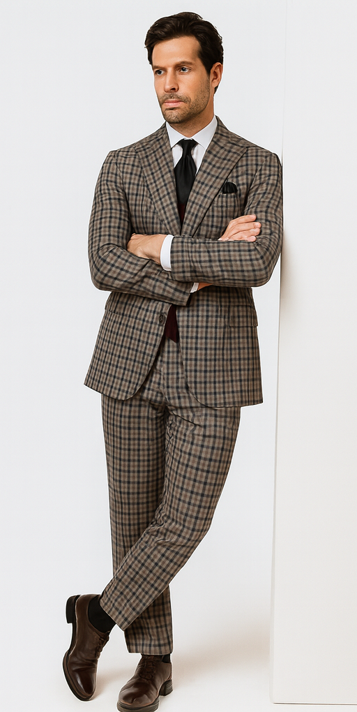 Steve Harvey Suits - Multicolor Suit - Designer Brand Suit No Double Breasted Pinstripe Pleated Pants Modern Fit