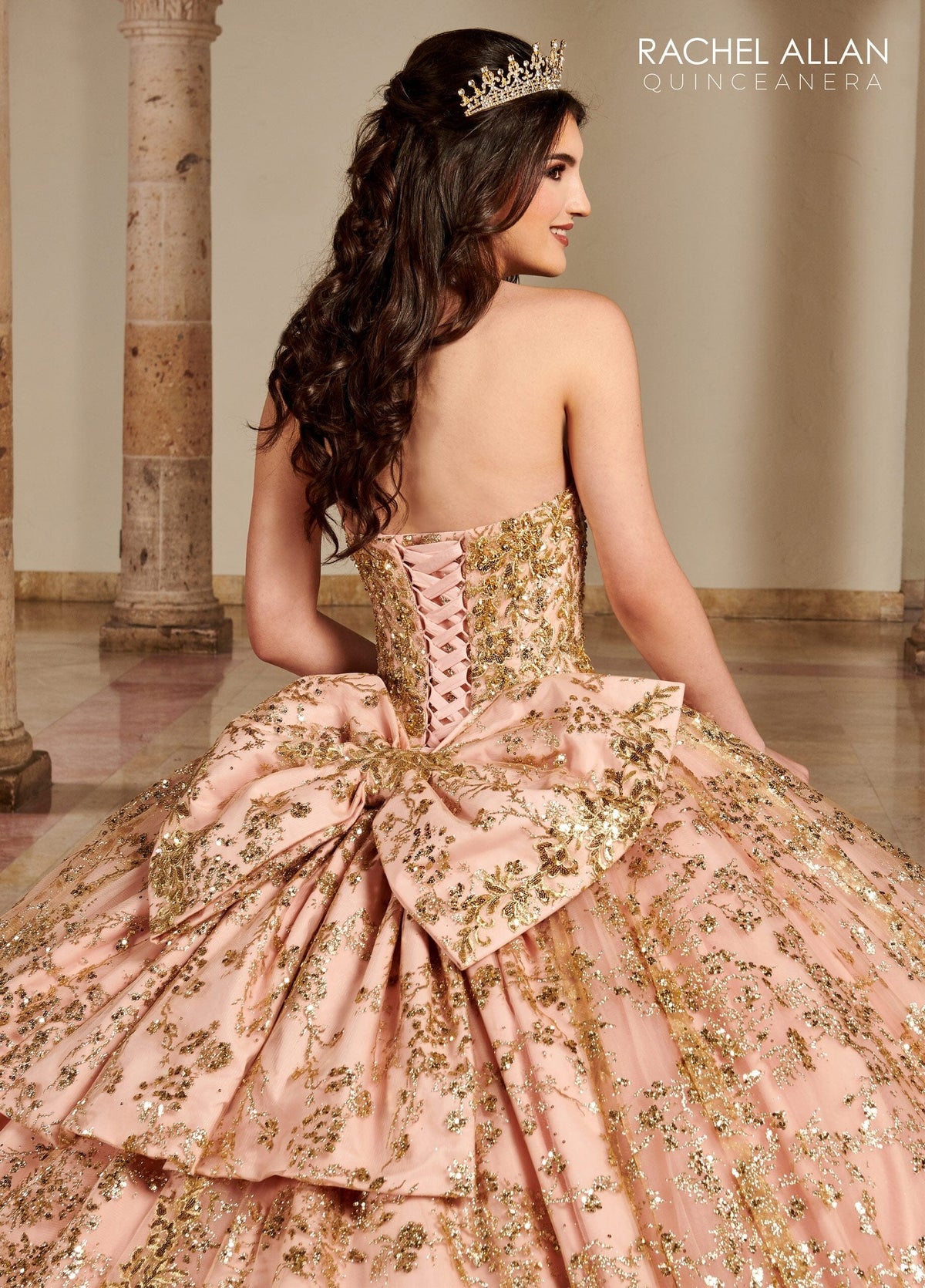 Rachel Allan RQ2176 Strapless Long Sleeve Quinceanera Dress