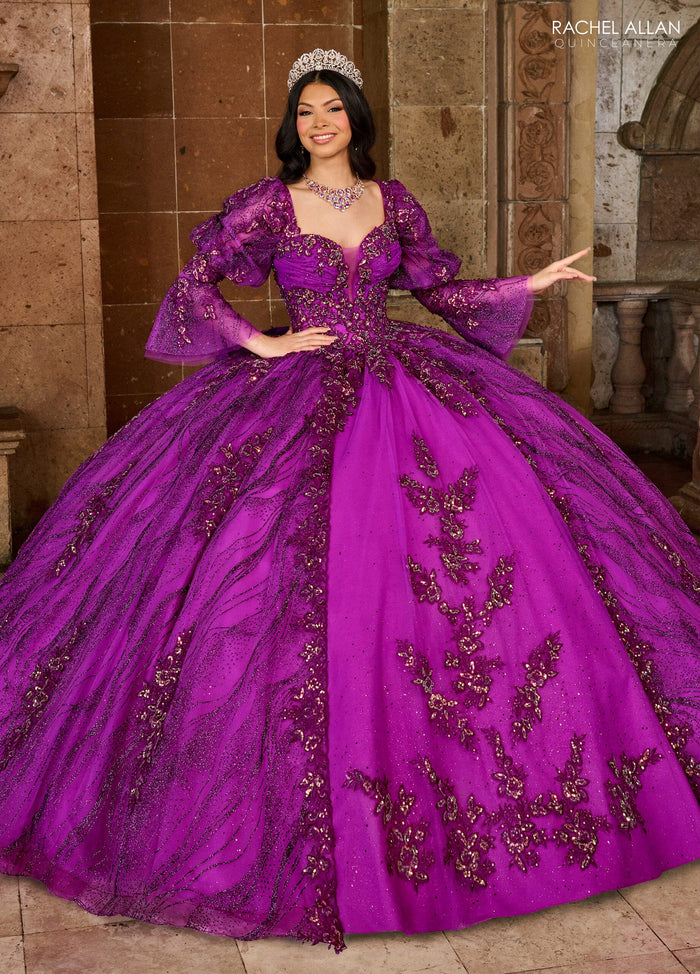 Rachel Allan RQ1135 Strapless Puff Sleeve Quinceanera Dress