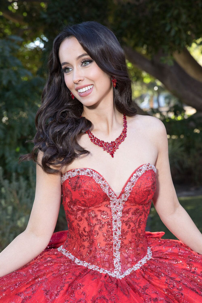 Strapless Sheer Corset Ball Gown by Bella Princess PQ1058