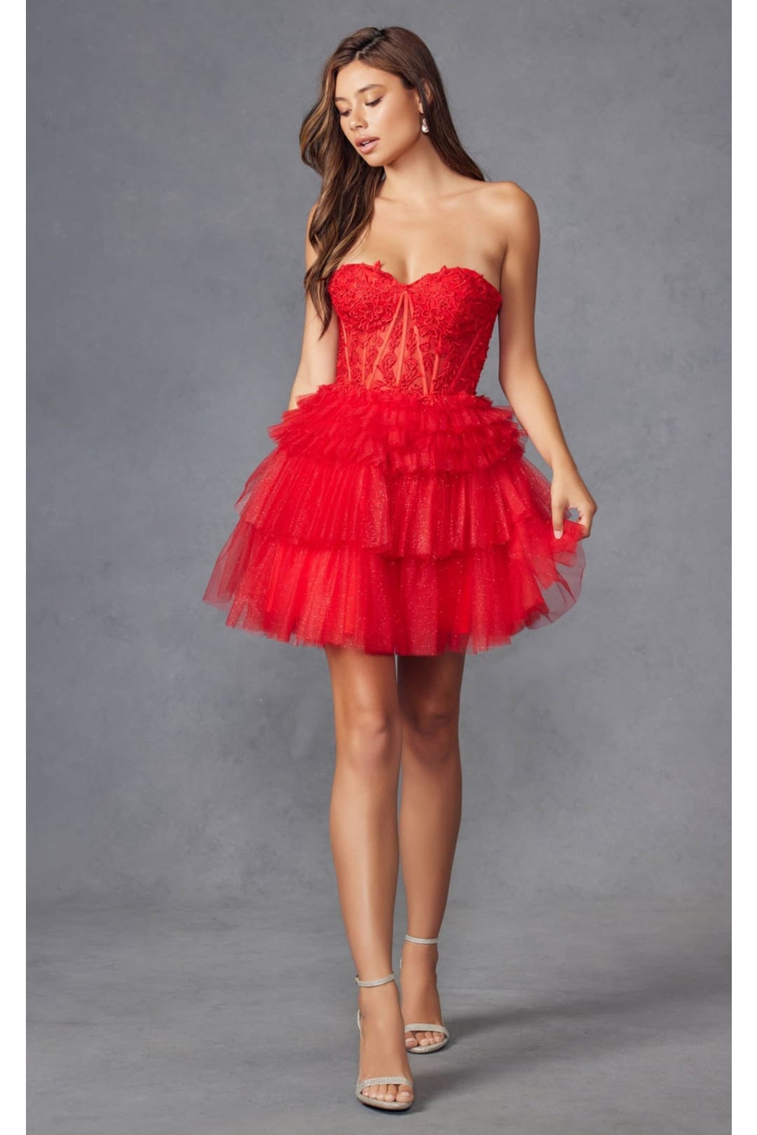 Dama Dresses for Quinceanera in Red Style JT918S Quince Outfit