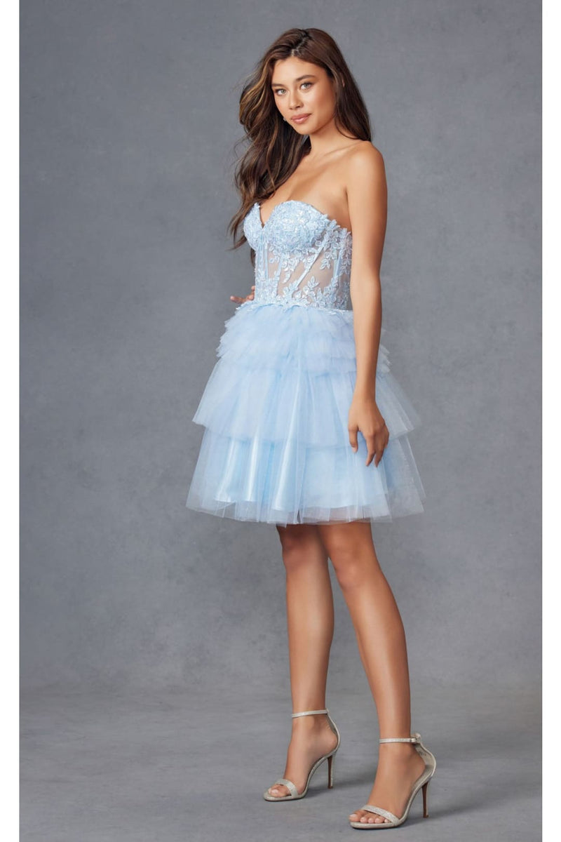 Dama Dresses for Quinceanera in Light Blue Style JT918S Quince Outfit