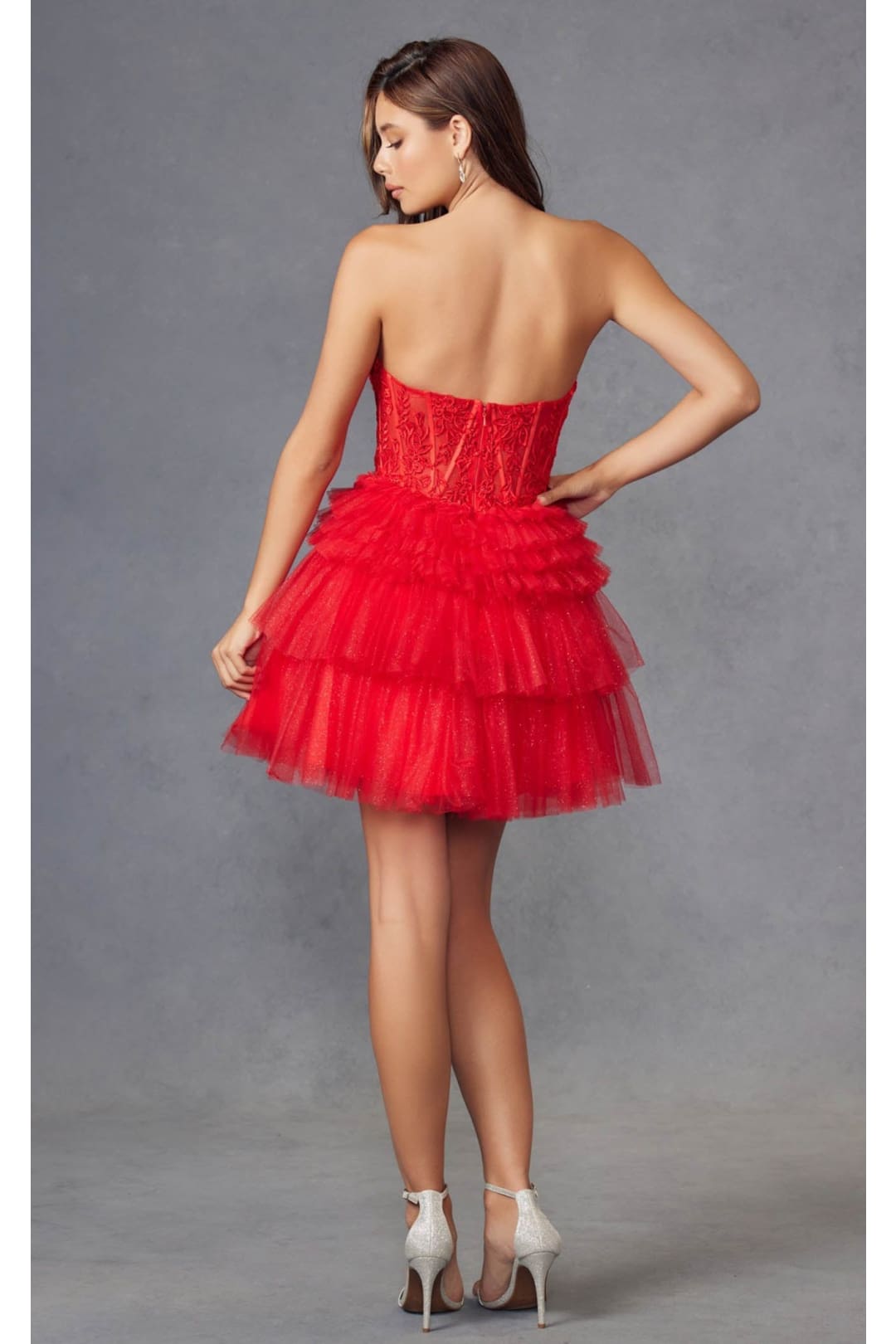 Dama Dresses for Quinceanera in Red Style JT918S Quince Outfit