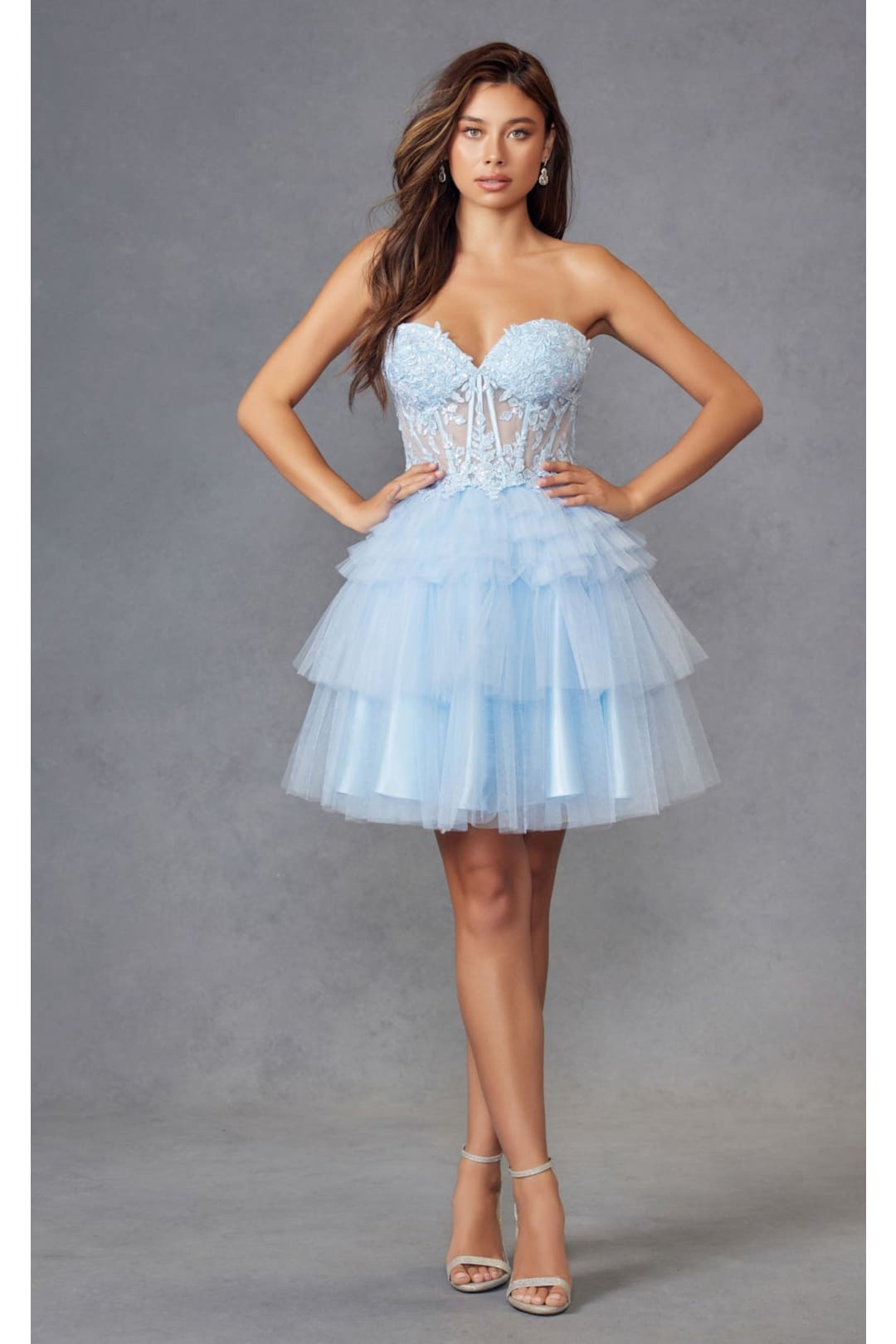Dama Dresses for Quinceanera in Light Blue Style JT918S Quince Outfit