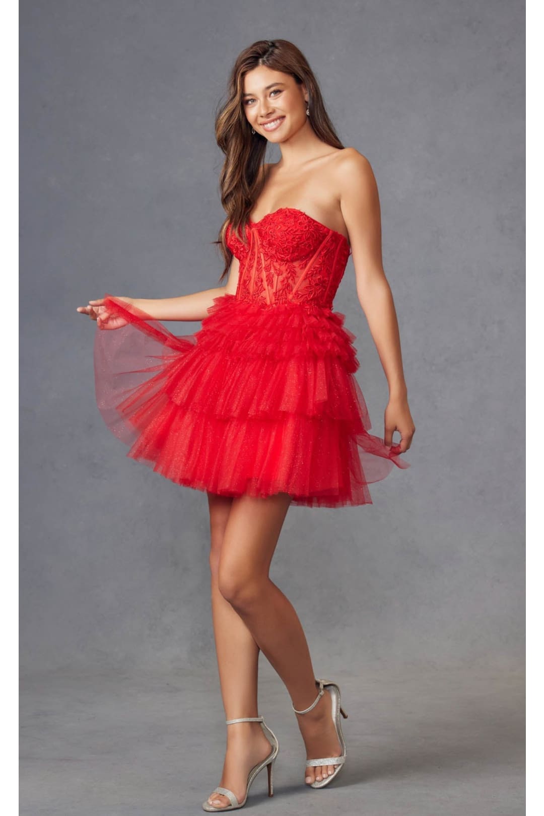 Dama Dresses for Quinceanera in Red Style JT918S Quince Outfit