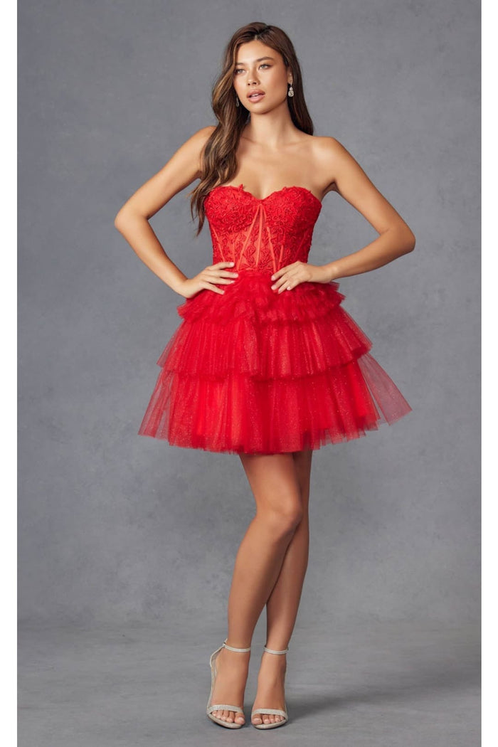 Dama Dresses for Quinceanera in Red Style JT918S Quince Outfit
