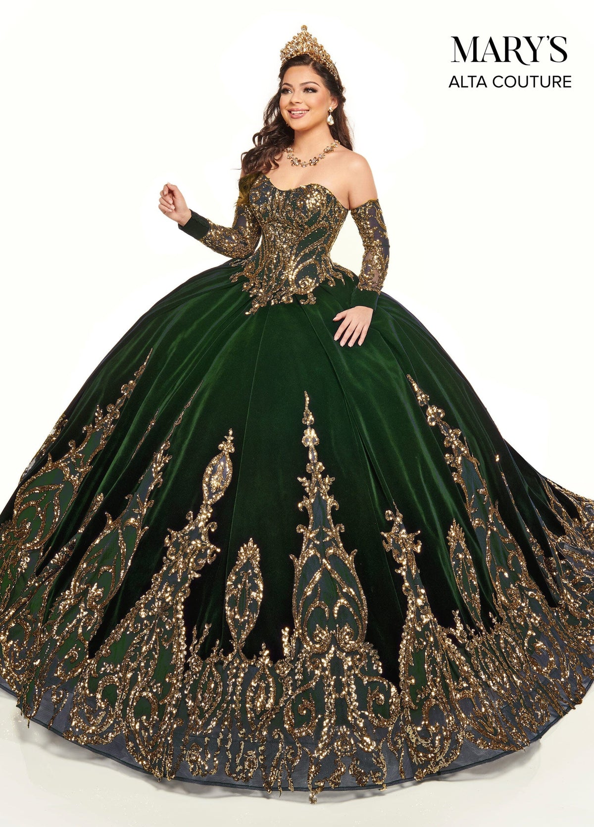 Alta Couture MQ3051 Strapless Velvet Quinceanera Dress